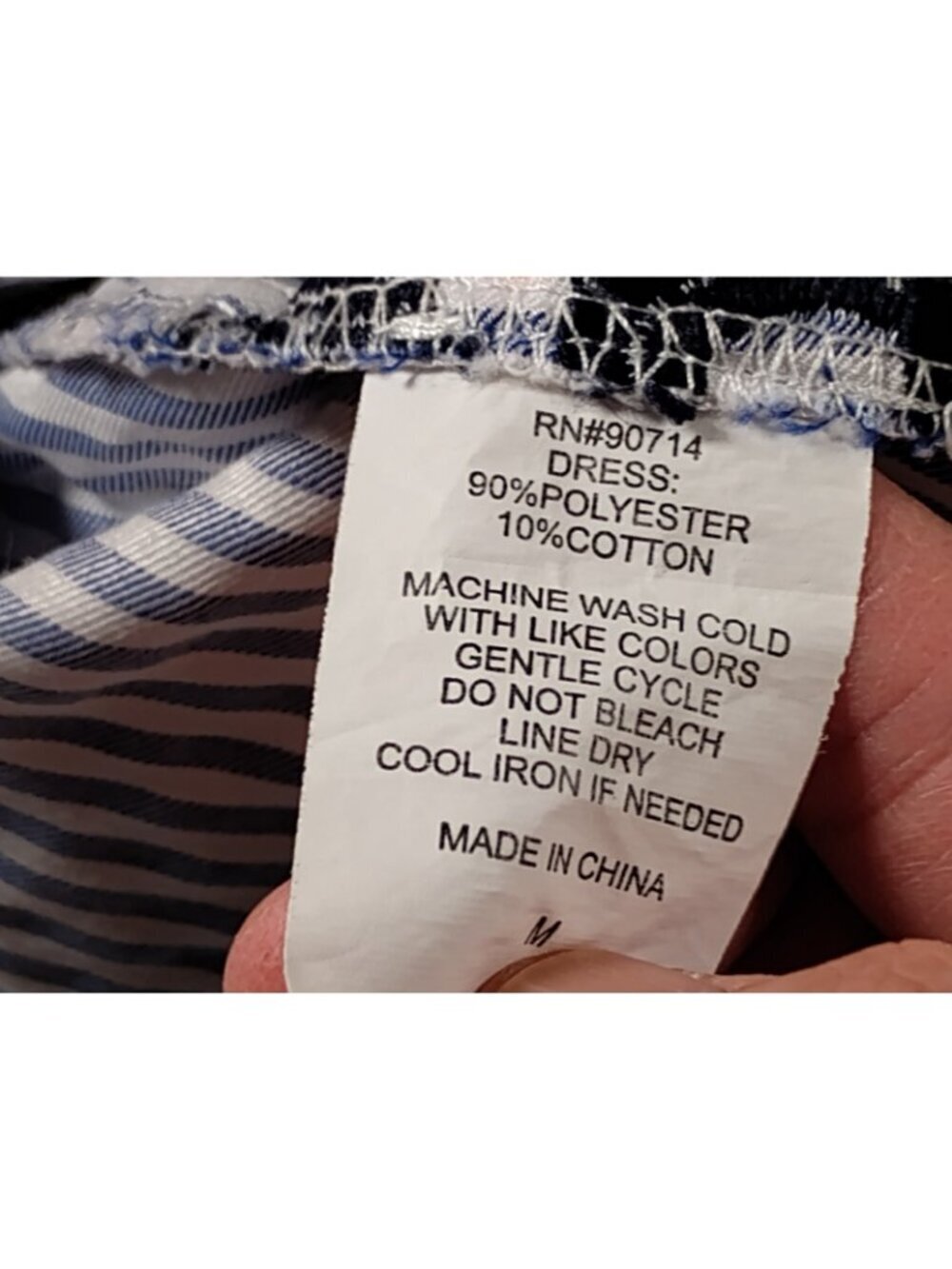 Sam & Jess Midi Dress Boho Embroidered Striped Casual Beach Size Medium Blue - Picture 5 of 7